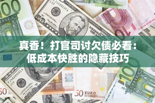 武汉真香！打官司讨欠债必看：低成本快胜的隐藏技巧